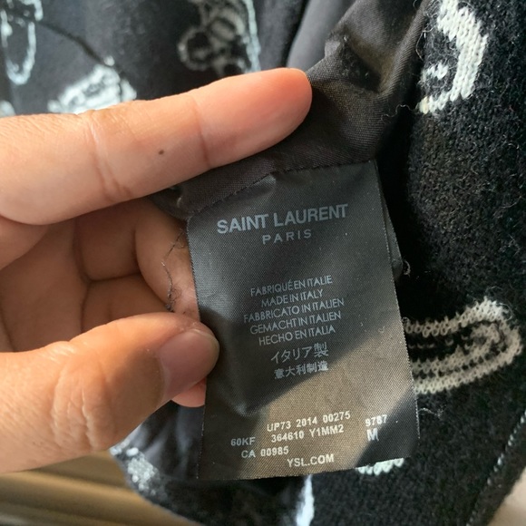 YSL gun pop black white long sleeve cardigan - Picture 4 of 5